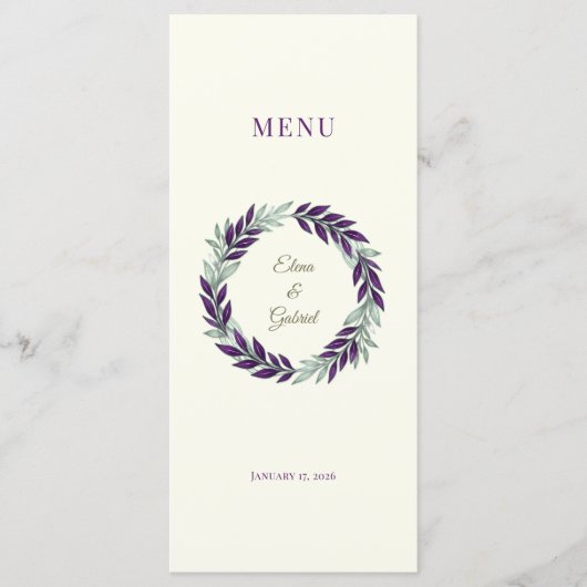 Ivory and Wreath / Boda Marfil y Corona メニュー (正面)