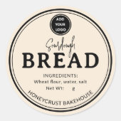 Ivory Bakery Sourdough Bread Label Sticker ラウンドシール (正面)