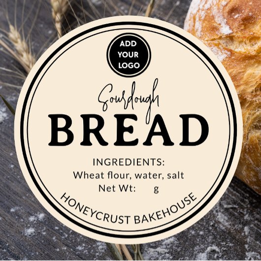 Ivory Bakery Sourdough Bread Label Sticker ラウンドシール