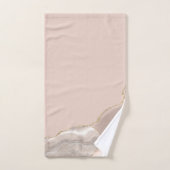 Ivory Beige Agate Geode Gold Glitter バスタオルセット (ハンドタオル)