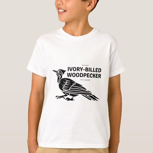 Ivory-billed woodpecker believer tシャツ (正面)