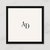 Ivory black classic elegant QR RSVP wedding エンクロージャーカード (裏面)