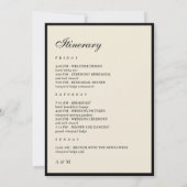 Ivory & Black Old Money Wedding Itinerary Card 招待状 (裏面)