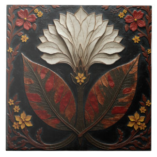 Ivory Bloom at Midnight タイル