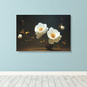 Ivory Bloom Elegance キャンバスプリント (インサイチュ (ウッドフロア))