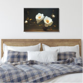 Ivory Bloom Elegance キャンバスプリント (インサイチュ (寝室))