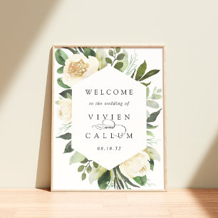 Ivory Bloom   Watercolor Floral Wedding Welcome ポスター