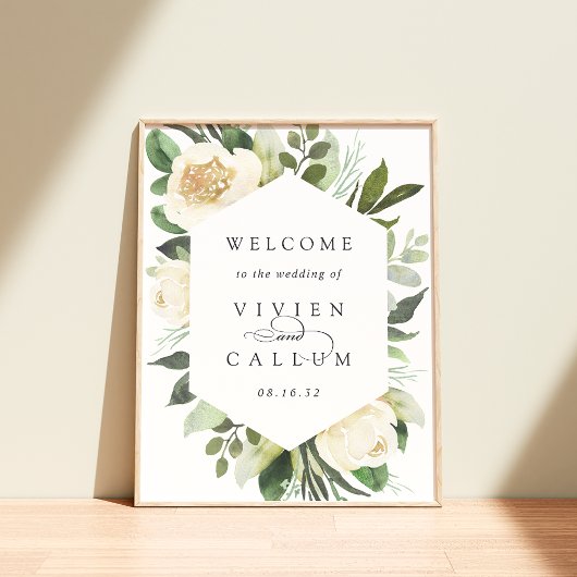 Ivory Bloom | Watercolor Floral Wedding Welcome ポスター