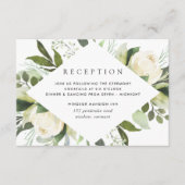 Ivory Bloom | Watercolour Floral Wedding Reception エンクロージャーカード (正面)