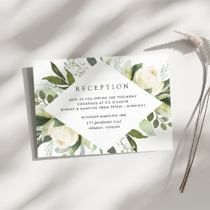 Ivory Bloom   Watercolour Floral Wedding Reception エンクロージャーカード