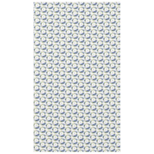 Ivory blue Tulips Wreath Wedding Decor Newlyweds テーブルクロス (正面)