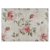 Ivory Blush Pink Roses Floral   カッティングボード (正面)