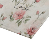 Ivory Blush Pink Roses Floral   カッティングボード (角)