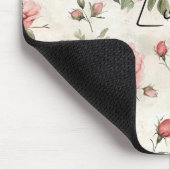 Ivory Blush Pink Roses Floral Wedding マウスパッド (コーナー)