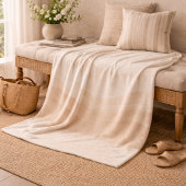 Ivory Blush Waves Fleece Blanket フリースブランケット