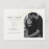 Ivory | Boho Arch Gold Floral Wedding  ポストカード (正面)