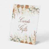 Ivory Boho Terracotta Floral Cards & Gifts Sign 台座サイン (正面)