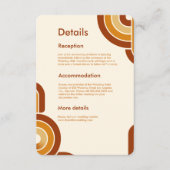 Ivory Bold Retro 1970s Wedding エンクロージャーカード (正面)