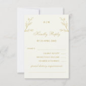 Ivory Botanical Christian Wedding RSVP Card (正面)