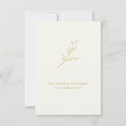 Ivory Botanical Christian Wedding RSVP Card (裏面)