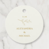 Ivory Botanical Christian Wedding Thank You フェイバータグ (正面)