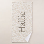 Ivory Botanical Floral Pattern Design Pet バスタオル (バスタオル)