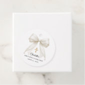 Ivory bow pearls First Holy Communion DIY フェイバータグ (インサイチュ)