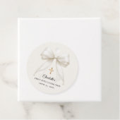Ivory bow pearls First Holy Communion DIY フェイバータグ (インサイチュ)