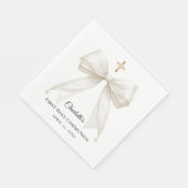 Ivory bow pearls First Holy Communion luncheon スタンダードランチョンナプキン (角)