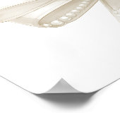 Ivory bow pearls First Holy Communion welcome ポスター (角)