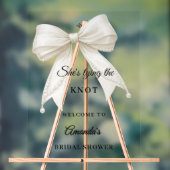 Ivory bow pearls knot Bridal Shower welcome アクリルサイン (ニュートラル)
