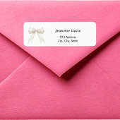 Ivory bow white return address  ラベル