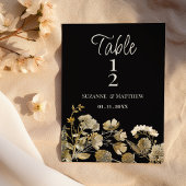 Ivory brown black wildflower winter Table Numbers  招待状