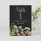 Ivory brown black wildflower winter Table Numbers 招待状 (スタンド正面)