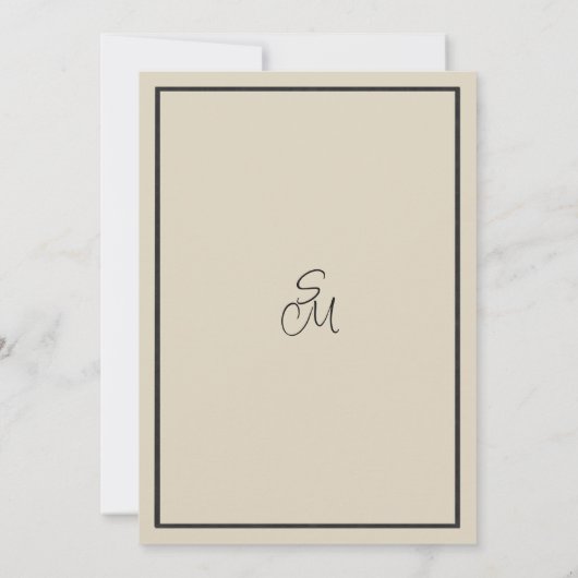 Ivory brown black wildflower winter Table Numbers  招待状 (裏面)