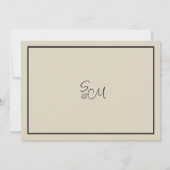 Ivory brown black wildflower winter Thank You 招待状 (裏面)