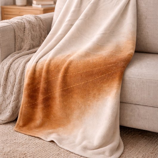 Ivory Brown Fade Fleece Blanket フリースブランケット
