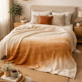 Ivory Brown Fade Fleece Blanket フリースブランケット