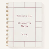 Ivory burgundy checked modern ノートブック (正面)