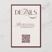 Ivory Burgundy Luxury Wedding Details エンクロージャーカード (正面)