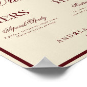 Ivory & Burgundy Old Money Signature Drinks Sign ポスター (角)
