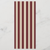 Ivory & Burgundy Stripes Border Retro Wedding メニュー (裏面)