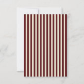 Ivory & Burgundy Stripes Retro Old Money Wedding 出欠カード (裏面)