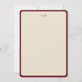 Ivory & Burgundy Stripes Vintage Rehearsal Dinner 招待状 (裏面)