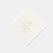 Ivory | Chic Faux Gold Wedding スタンダードカクテルナプキン (角)