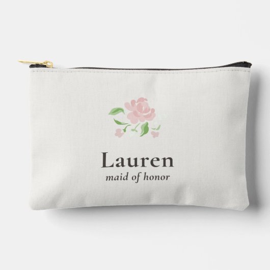 Ivory | Chic Floral Bridesmaid Print Cut Sew Bag アクセサリーポーチ (正面)