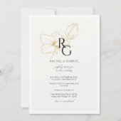 Ivory | Chic Floral Monogram Wedding Invitation セーブザデート (正面)