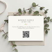 Ivory | Chic Floral QR RSVP Response Card