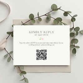 Ivory | Chic Floral QR RSVP Response Card