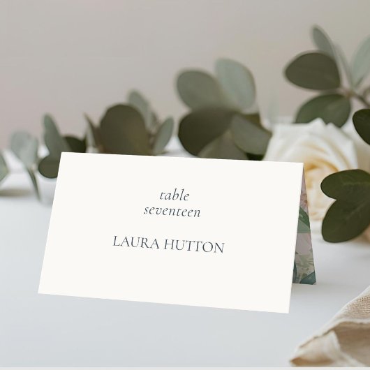 Ivory | Chic Monogram Floral Wedding  プレイスカード